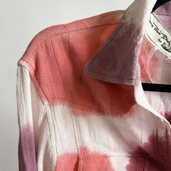 Jen's Pirate Booty for Free People Venice Beach Button Down Shirt Pink - Picture 4 of 9